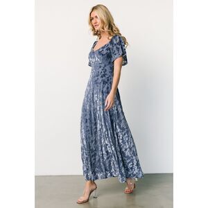 Baltic Born Everley Velvet Maxi Dress in Whisper Blue Size XL